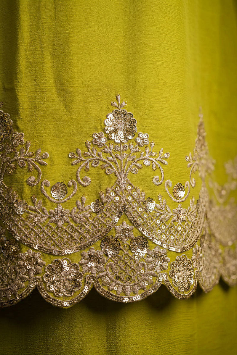 Chinon Fabric Green Readymade Sharara Suit For Festive | Buy Online India