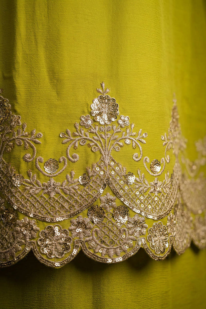Chinon Fabric Green Readymade Sharara Suit For Festive | Buy Online India