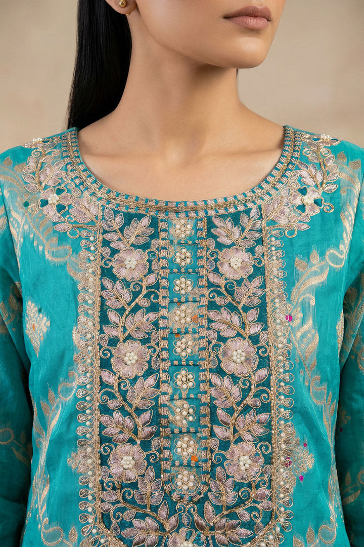 Sea Green Gorgeous Banarasi Cotton Salwar Suit | Buy Online India