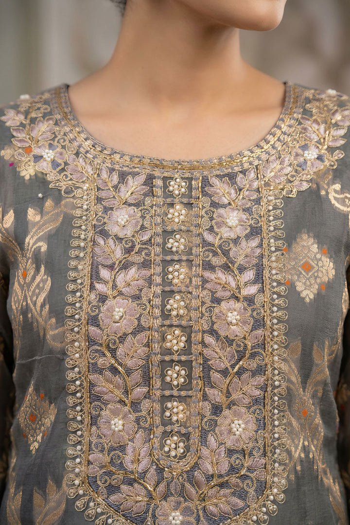 Banarasi Cotton Grey Color Hand Work Salwar Suit | Buy Online India