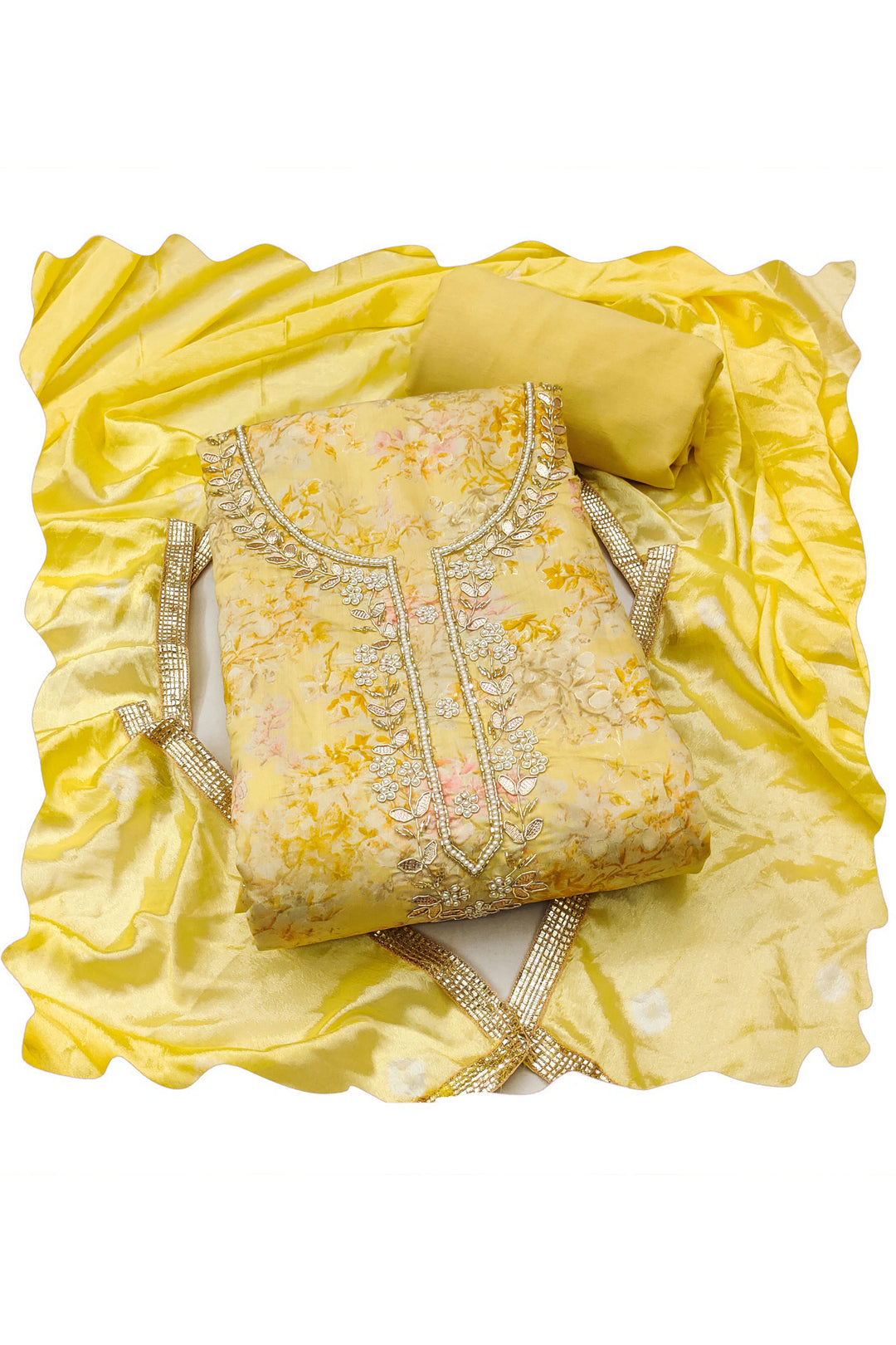Yellow Color Fancy Fabric Beautiful Printed Salwar Suit | Buy Online India