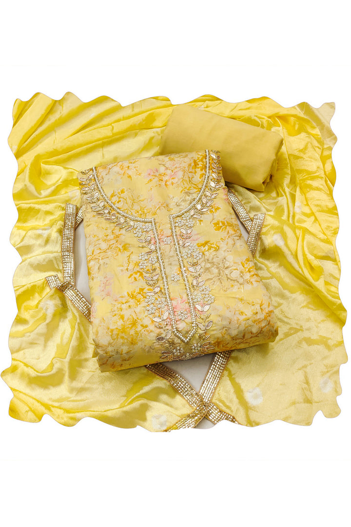 Yellow Color Fancy Fabric Beautiful Printed Salwar Suit | Buy Online India