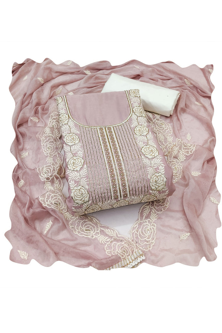 Cotton Fabric Captivating Pink Color Straight Cut Salwar Suits | Buy Online India