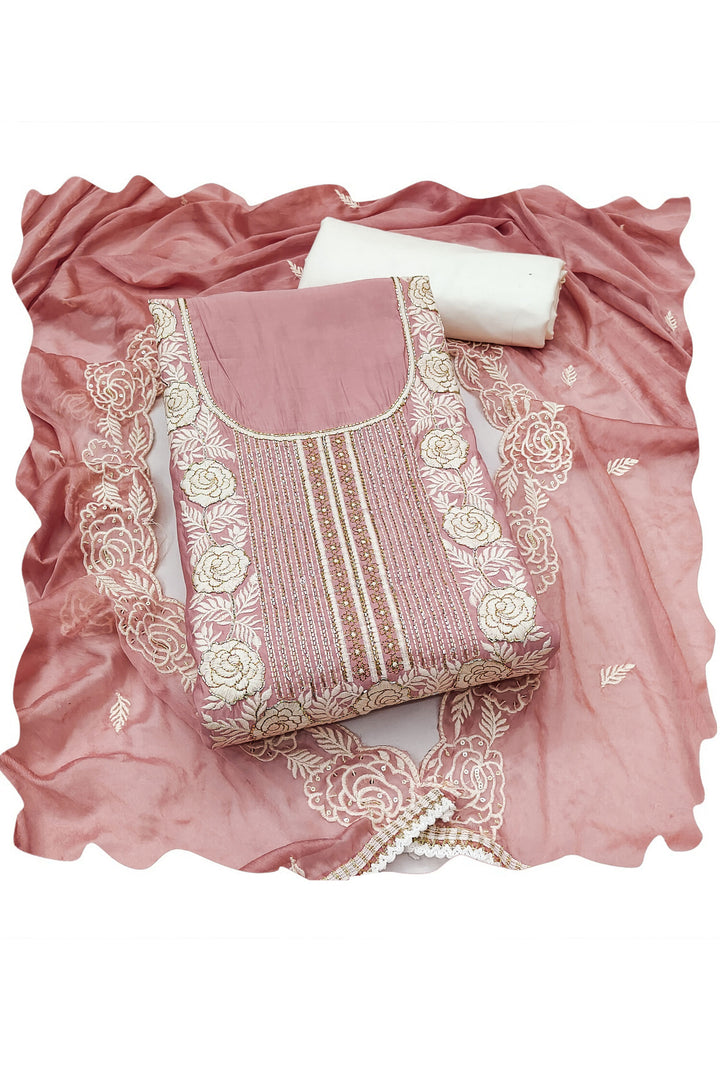 Peach Color Cotton Fabric Glamorous Look Straight Cut Salwar Suits | Buy Online India