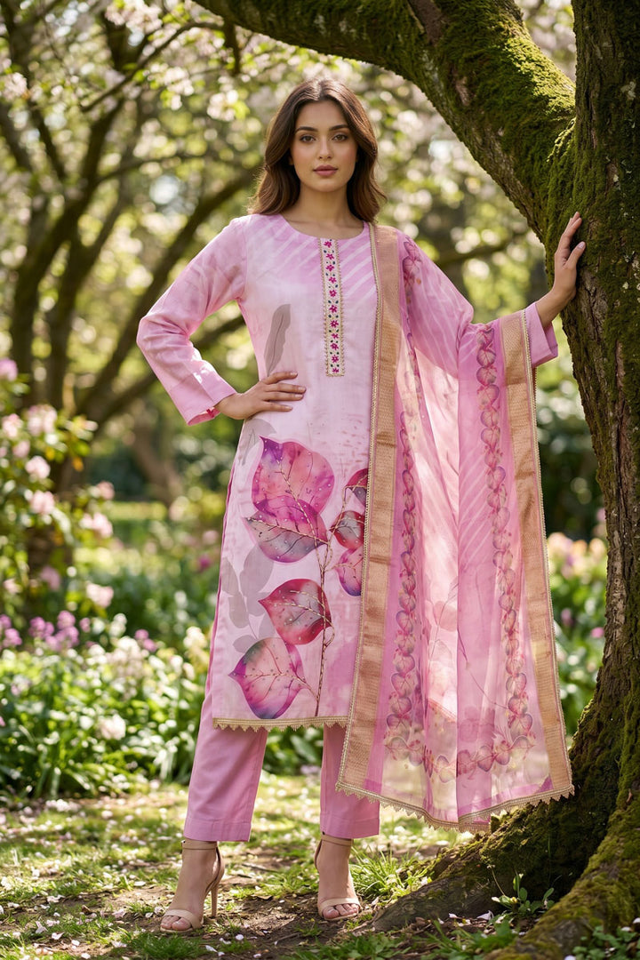 Rayon Cotton HandWork On Lavender Color Amazing Salwar Suit