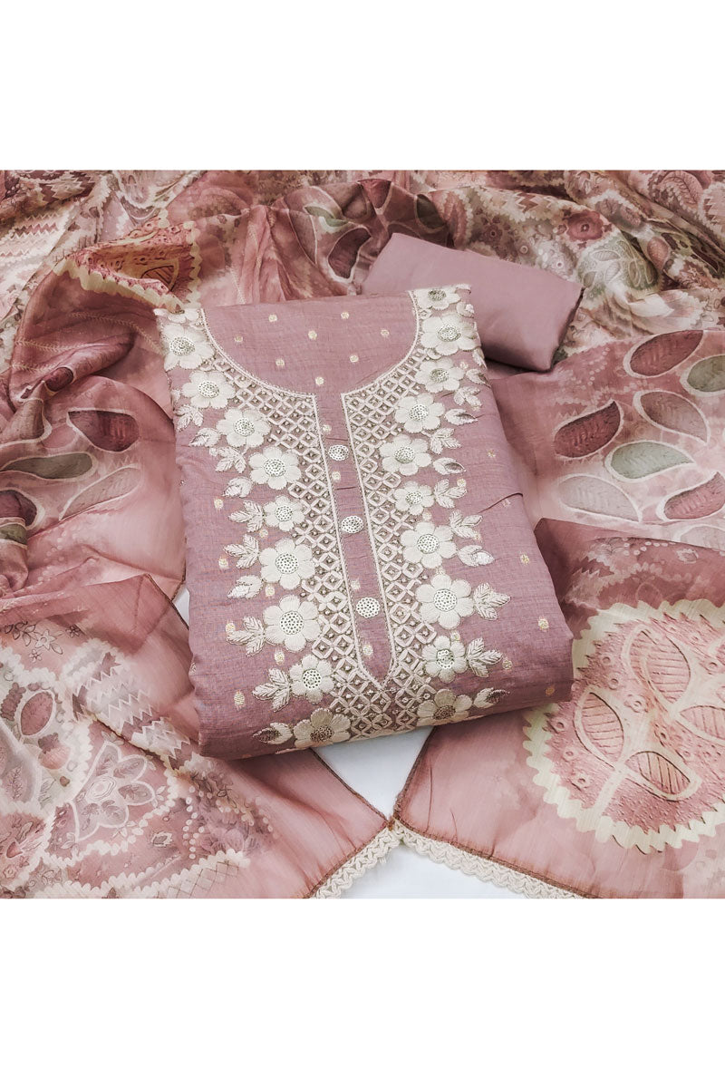 Pink Color Cotton Embroidered Salwar Suit | Buy Online India