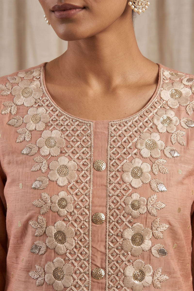 Peach Color Attractive Cotton Embroidered Salwar Suit | Buy Online India