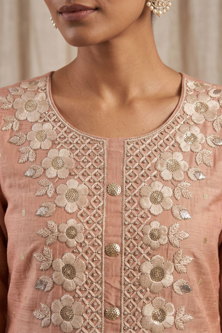 Peach Color Attractive Cotton Embroidered Salwar Suit | Buy Online India