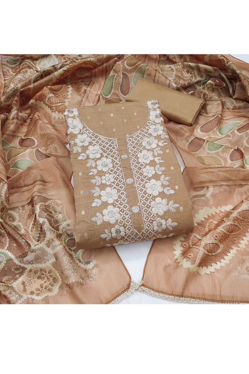 Beige Color Beautiful Cotton Salwar Suit For Festive | Buy Online India
