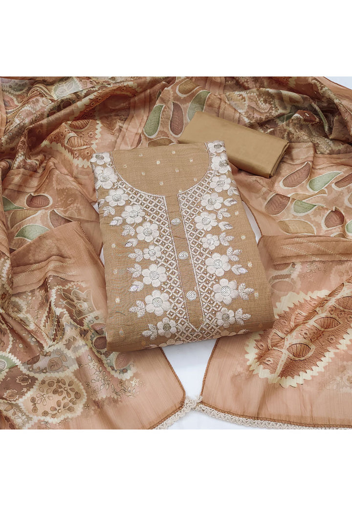 Beige Color Beautiful Cotton Salwar Suit For Festive | Buy Online India