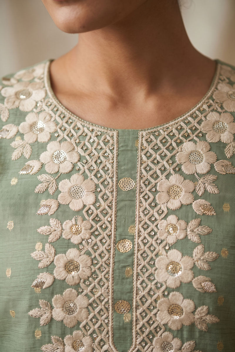 Green Color Sober Embroidered Cotton Salwar Suit | Buy Online India