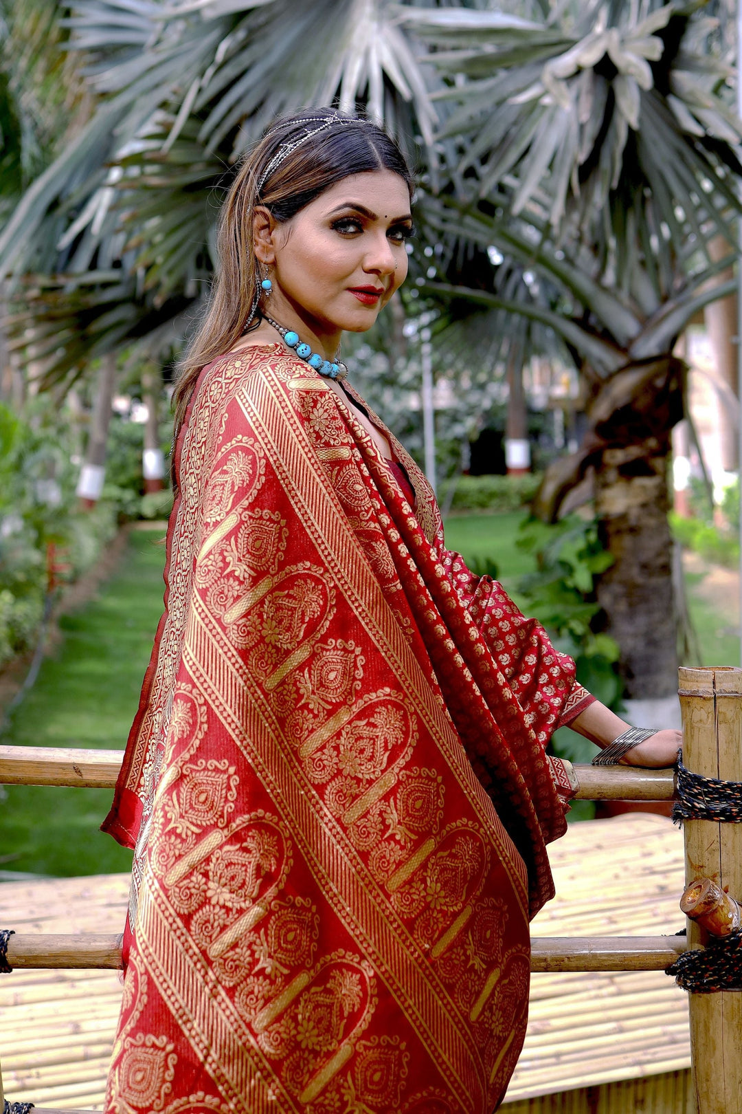 Amazing Weaving Work On Maroon Color Banarasi Silk Saree | Buy Online India