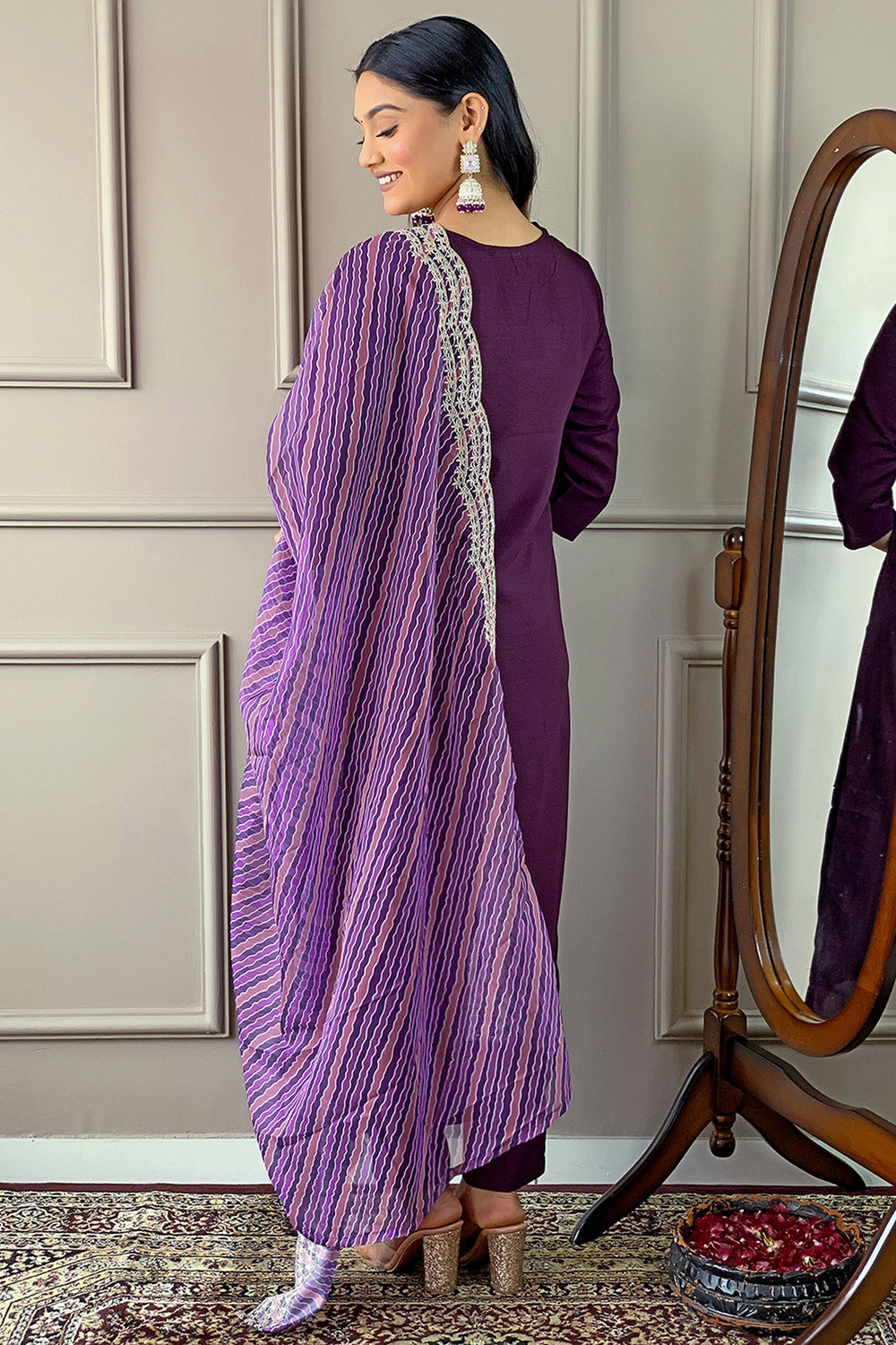 Wine Color Viscose Fabric Stunning Readymade Salwar Suit | Buy Online India
