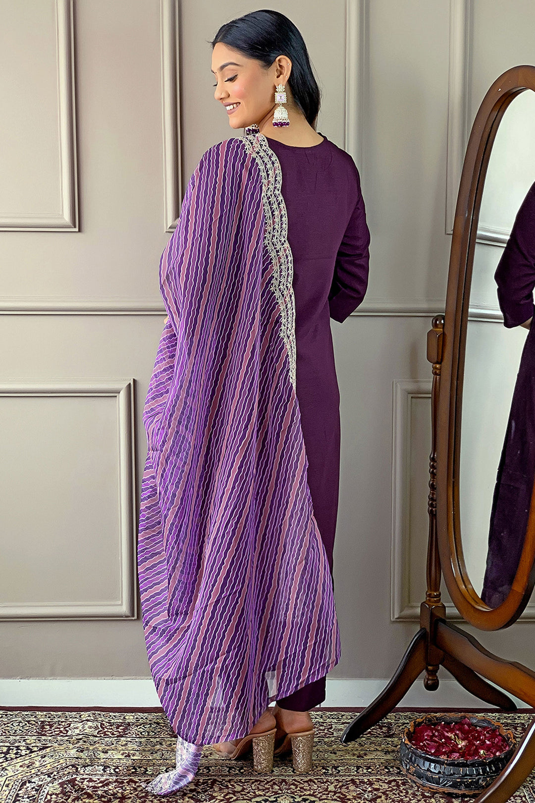 Wine Color Viscose Fabric Stunning Readymade Salwar Suit | Buy Online India