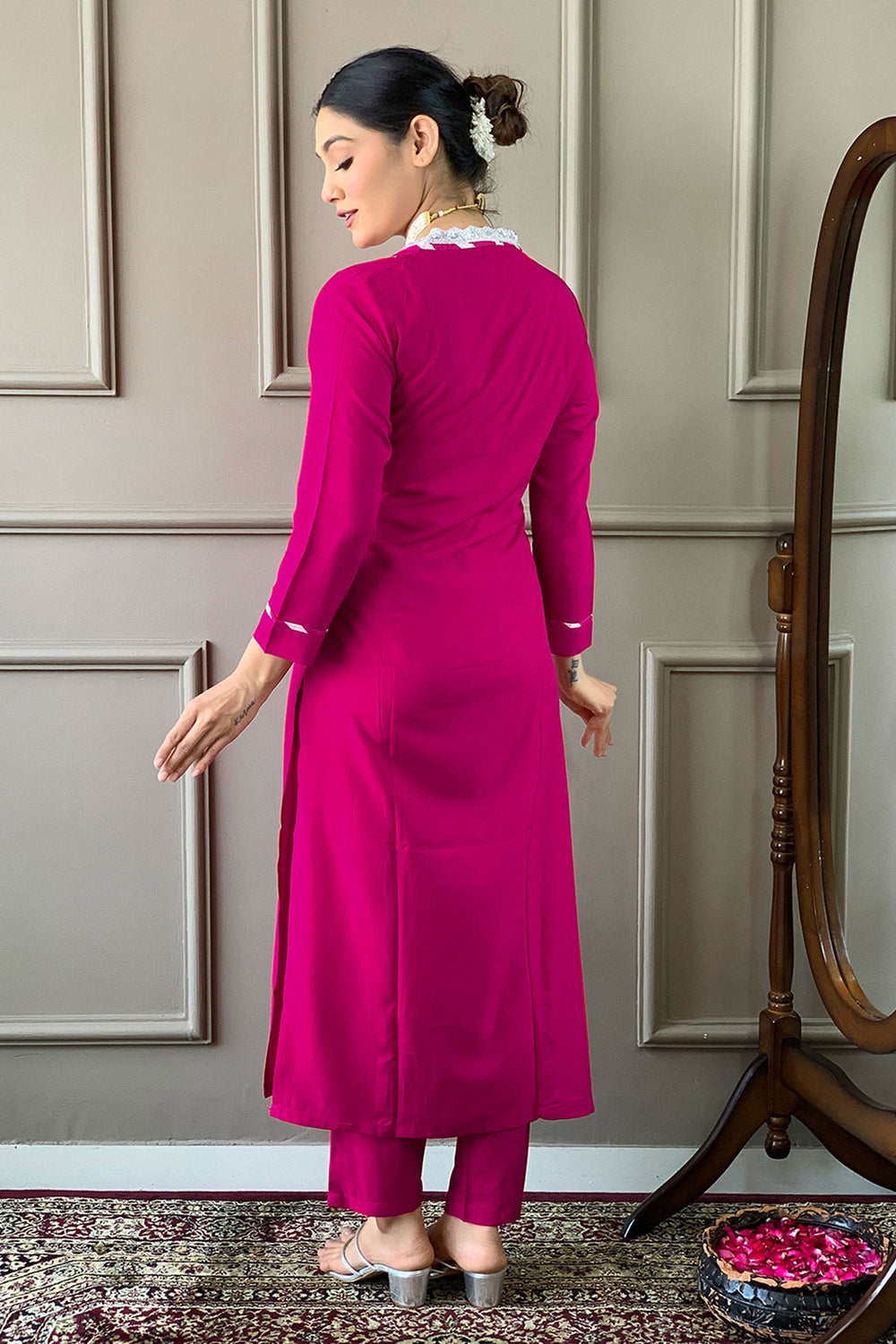 Viscose Fabric Rani Color Supreme Readymade Salwar Suit | Buy Online India