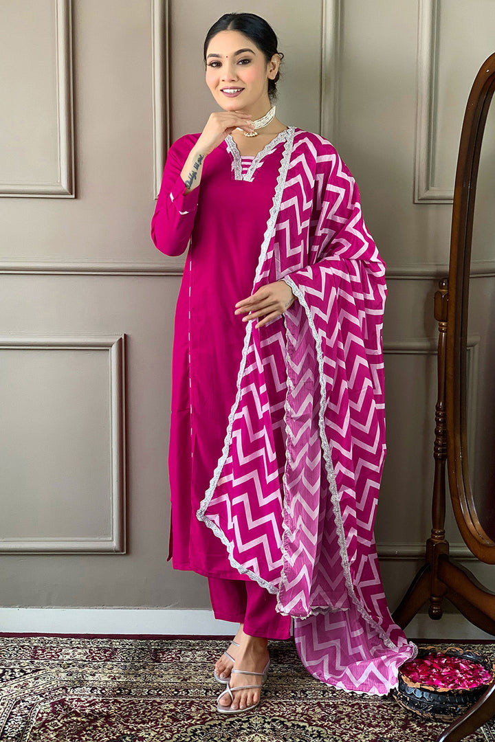 Viscose Fabric Rani Color Supreme Readymade Salwar Suit | Buy Online India