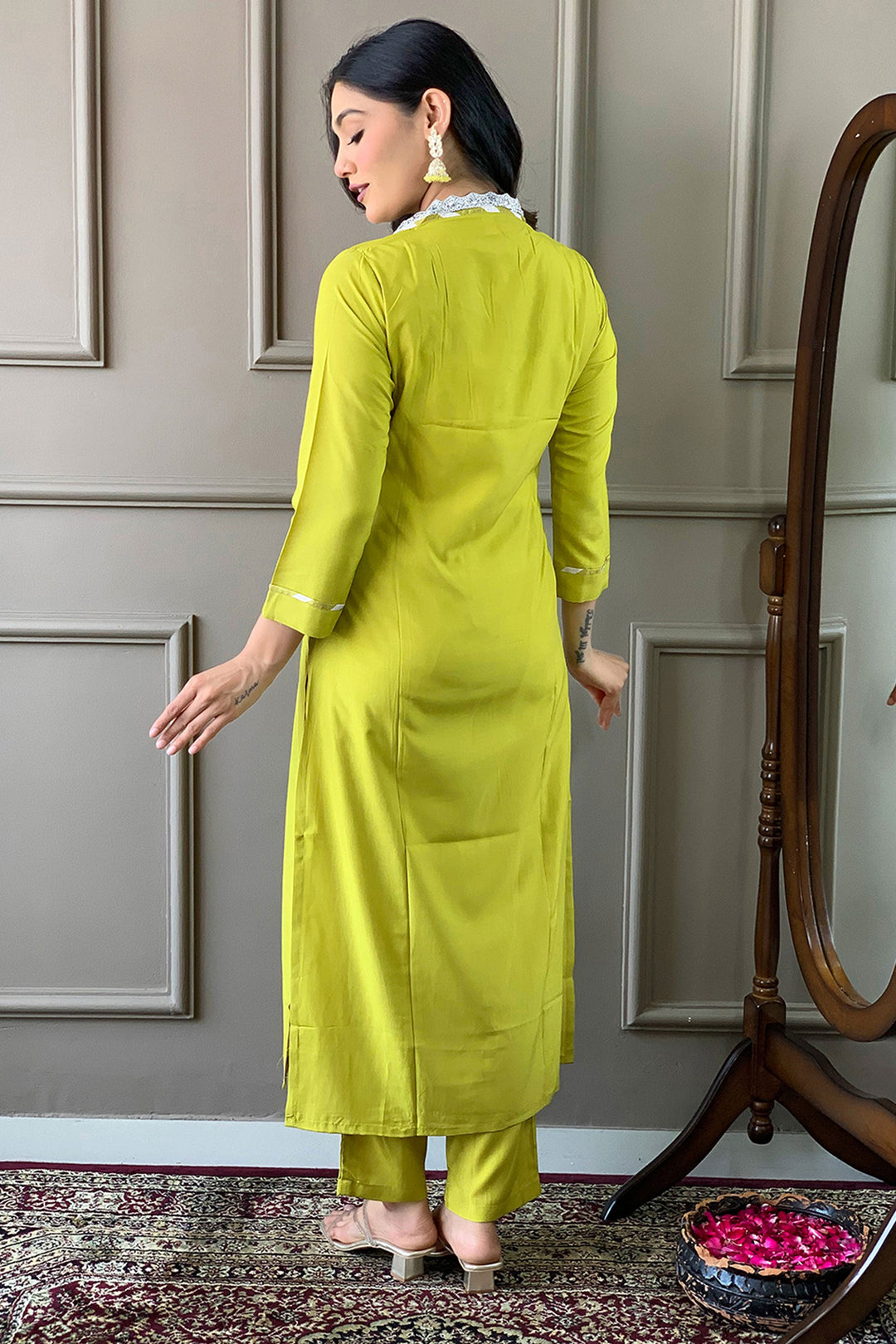 Alluring Viscose Fabric Yellow Color Readymade Salwar Suit | Buy Online India