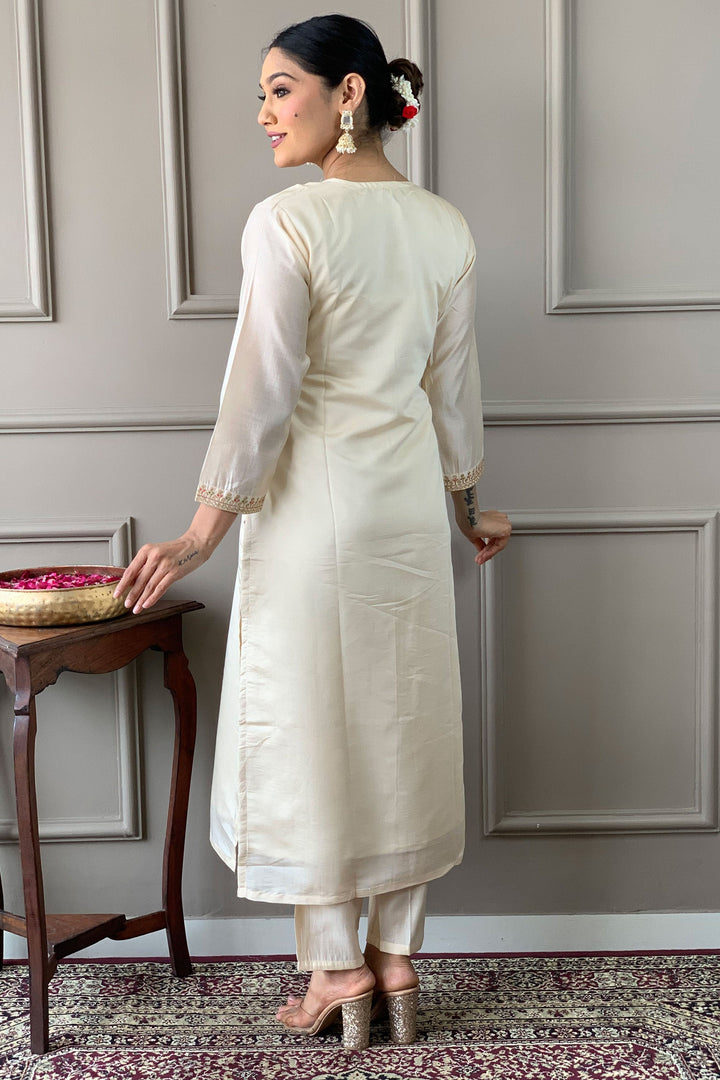 Off White Color Viscose Fabric Beauteous Readymade Salwar Suit | Buy Online India