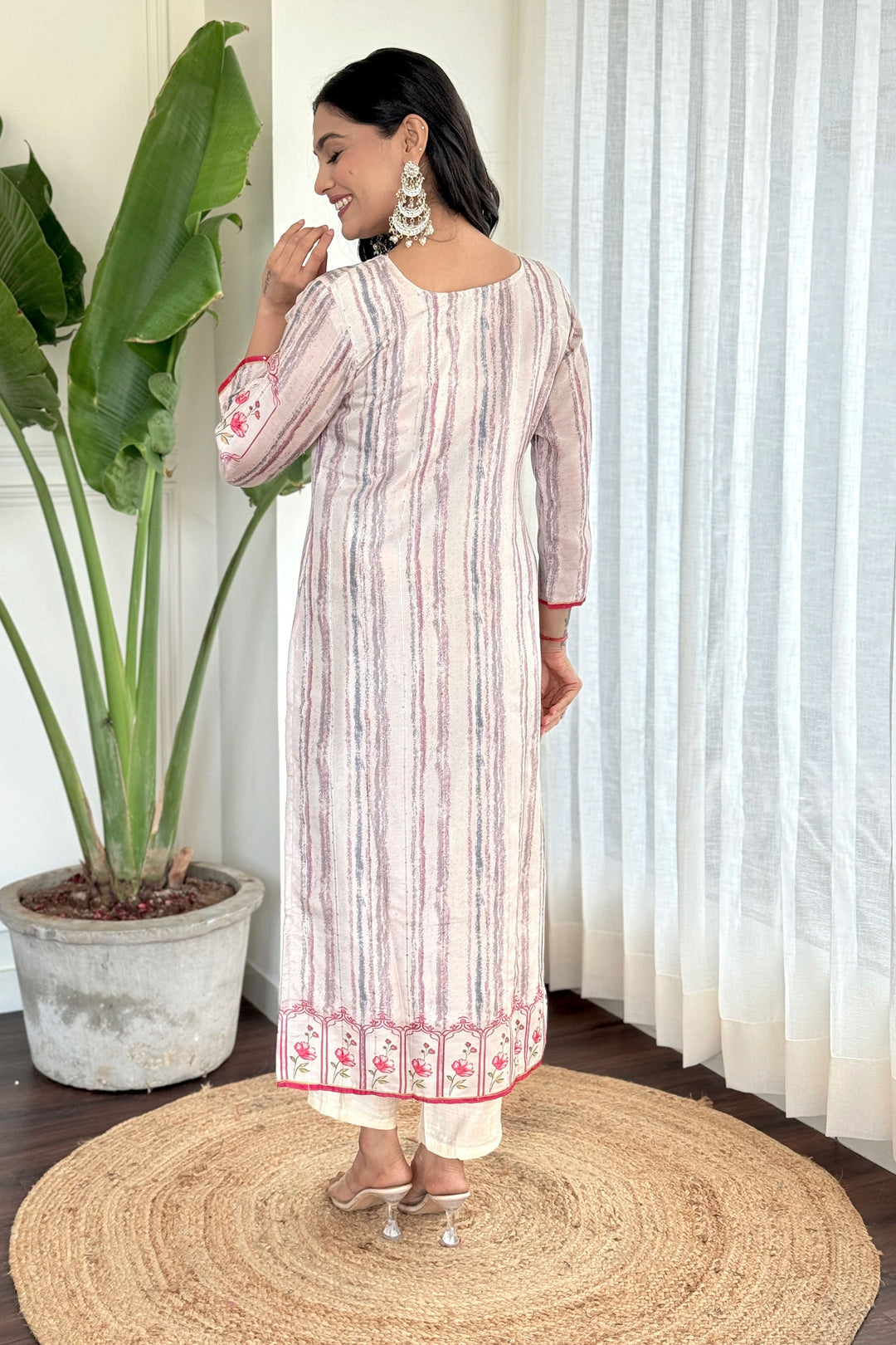Off White Color Engaging Viscose Fabric Readymade Salwar Suit | Buy Online India