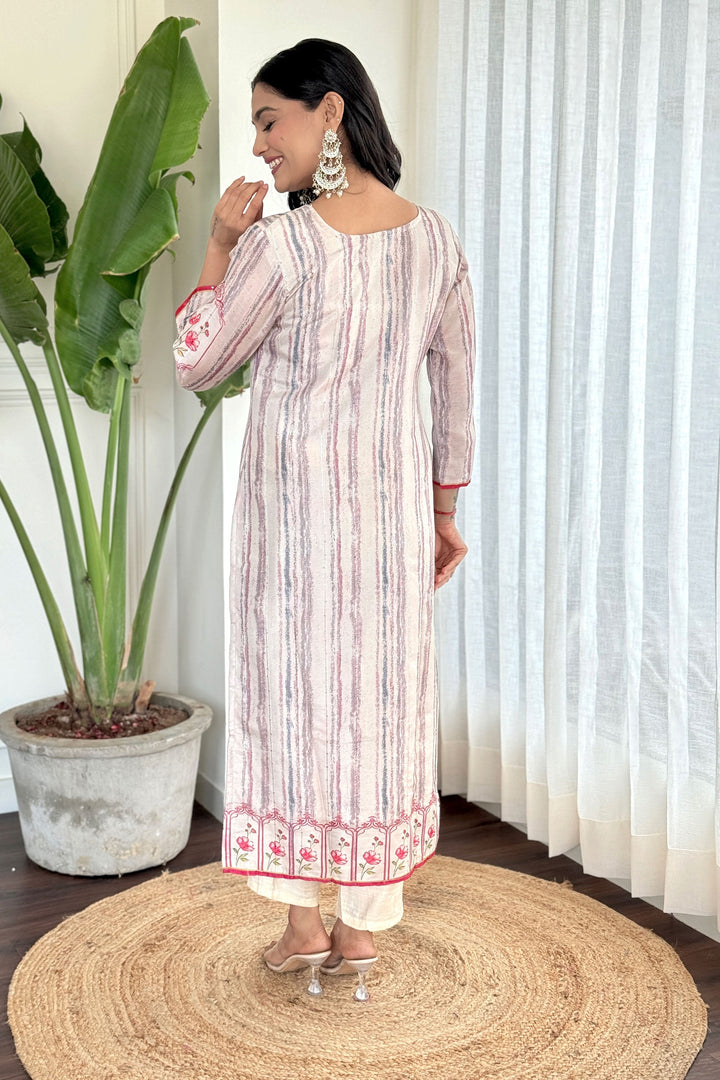 Off White Color Engaging Viscose Fabric Readymade Salwar Suit | Buy Online India