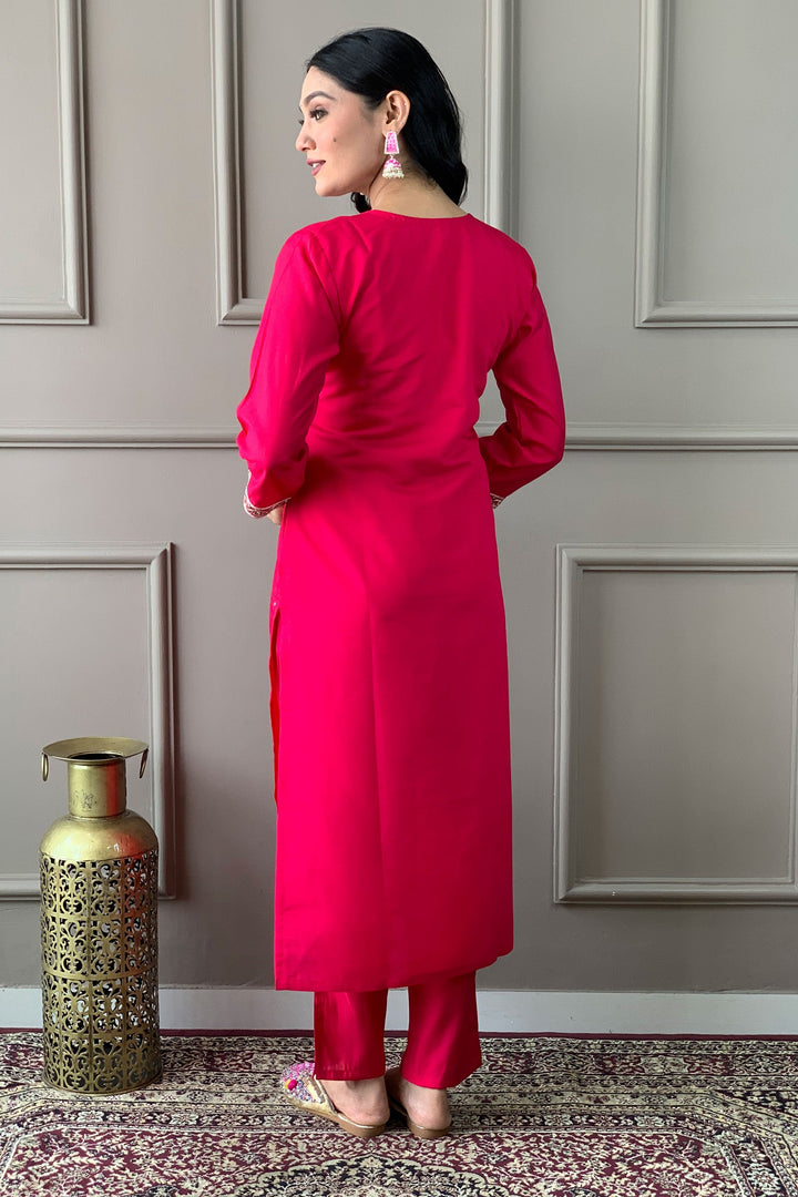 Viscose Fabric Bewitching Readymade Dress In Rani Color | Buy Online India