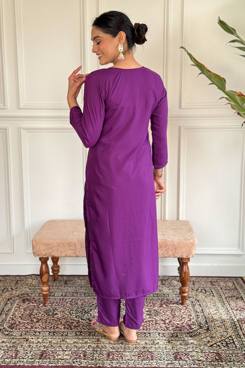 Purple Color Rayon Fabric Coveted Readymade Dress | Buy Online India