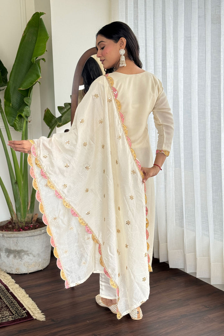 Cream Color Viscose Fabric Stunning Readymade Dress | Buy Online India