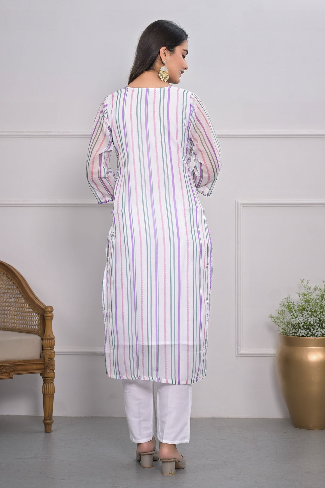Attractive White Color Viscose Silk Fabric Readymade Salwar Suit | Buy Online India