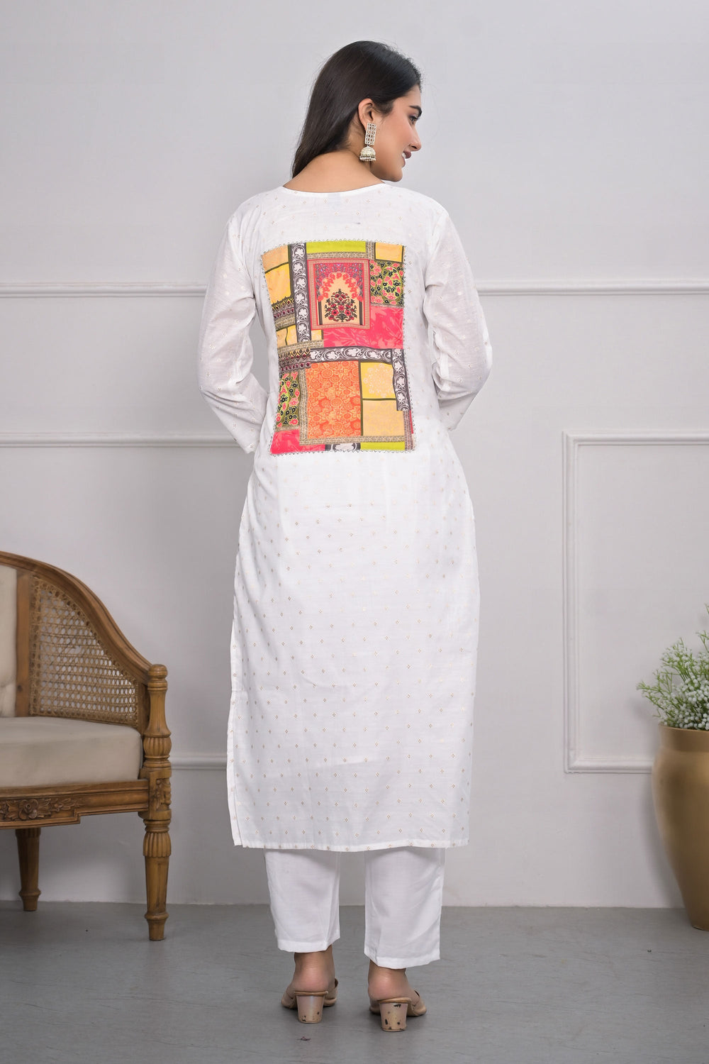 Excellent Viscose Silk Fabric White Color Readymade Salwar Suit | Buy Online India