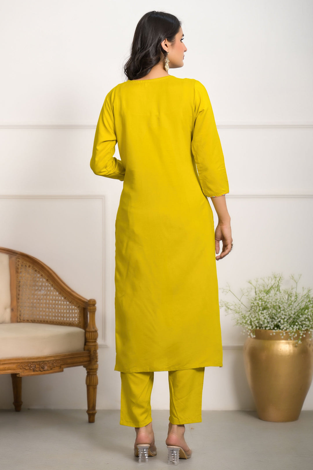 Yellow Color Viscose Fabric Coveted Readymade Salwar Suit | Buy Online India