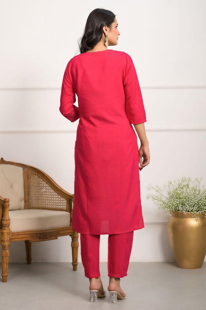 Beguiling Viscose Fabric Readymade Red Color Salwar Suit | Buy Online India