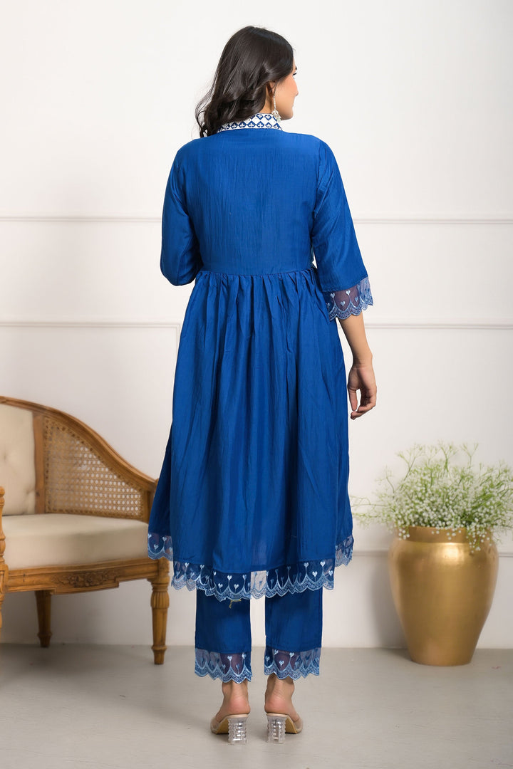 Blue Color Art Silk Fabric Trendy Readymade Salwar Suit | Buy Online India