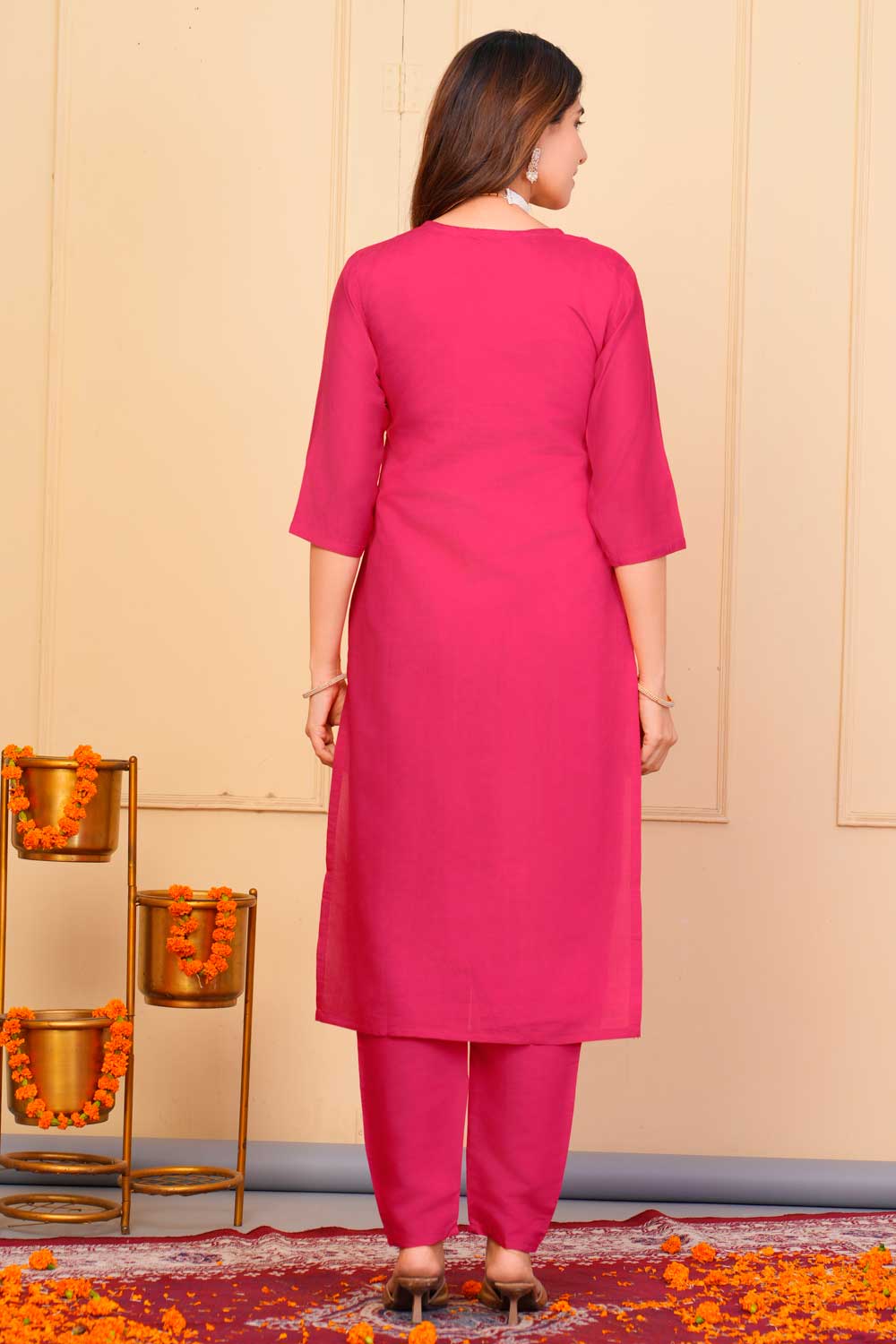 Red Color Viscose Fabric Engaging Readymade Embroidered Salwar Suit | Buy Online India