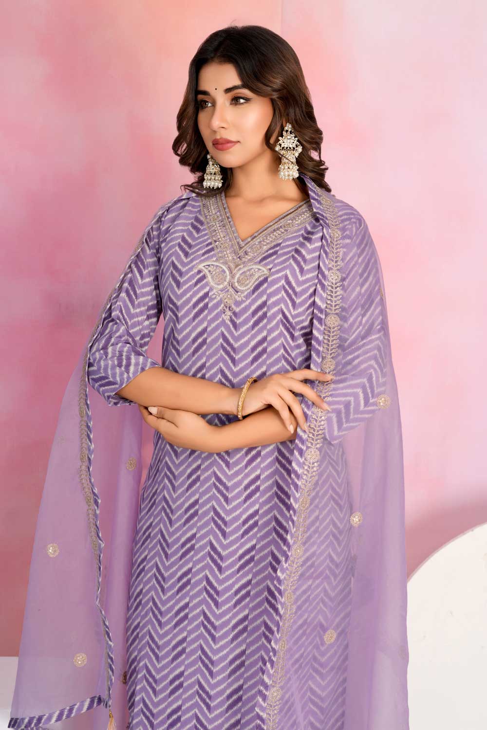Viscose Fabric Purple Color Delicate Readymade Salwar Suit | Buy Online India