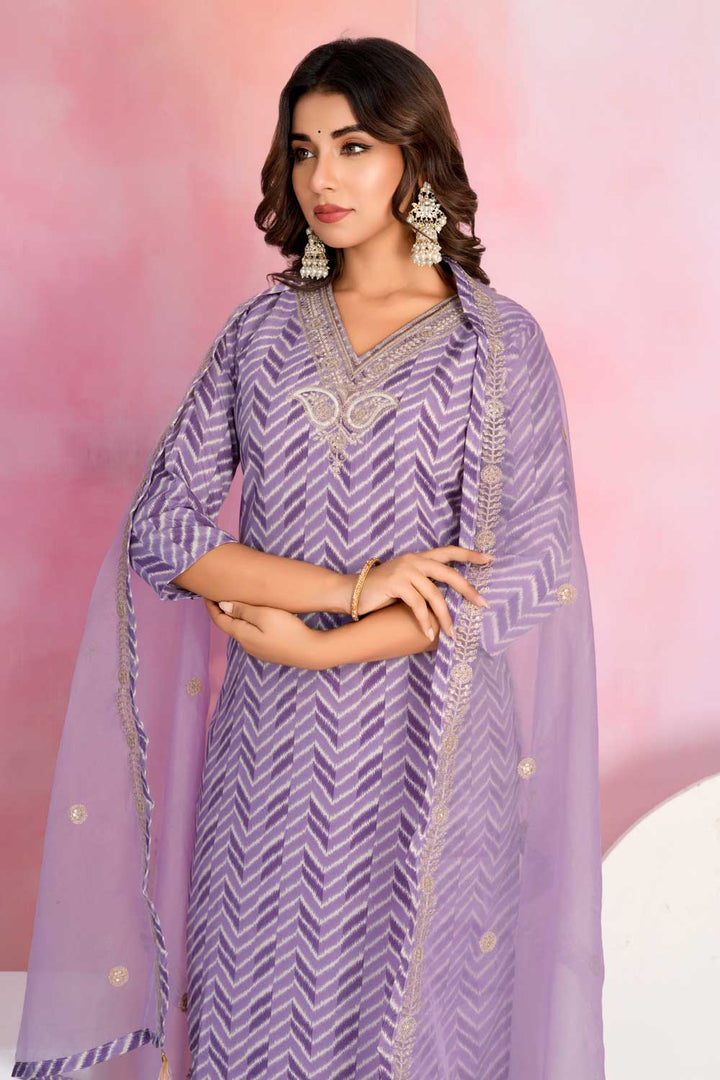 Viscose Fabric Purple Color Delicate Readymade Salwar Suit | Buy Online India