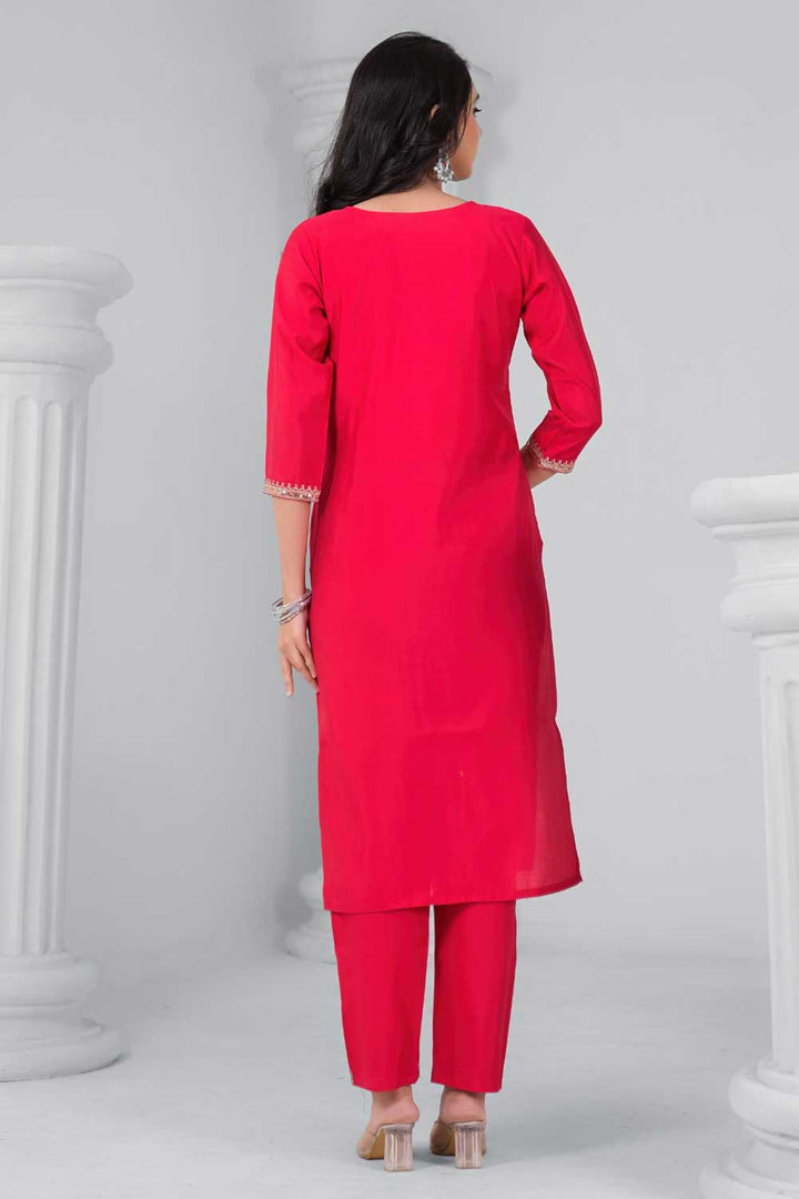 Rayon Fabric Rani Color Stylish Readymade Salwar Suit | Buy Online India