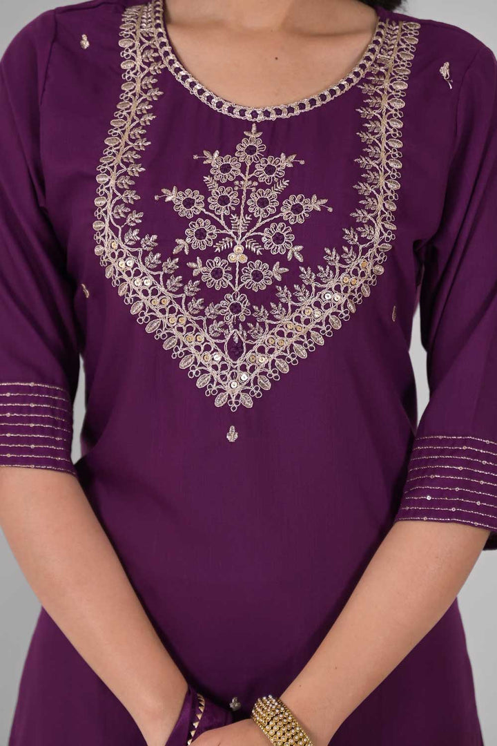Rayon Fabric Wine Color Beatific Readymade Salwar Suit | Buy Online India