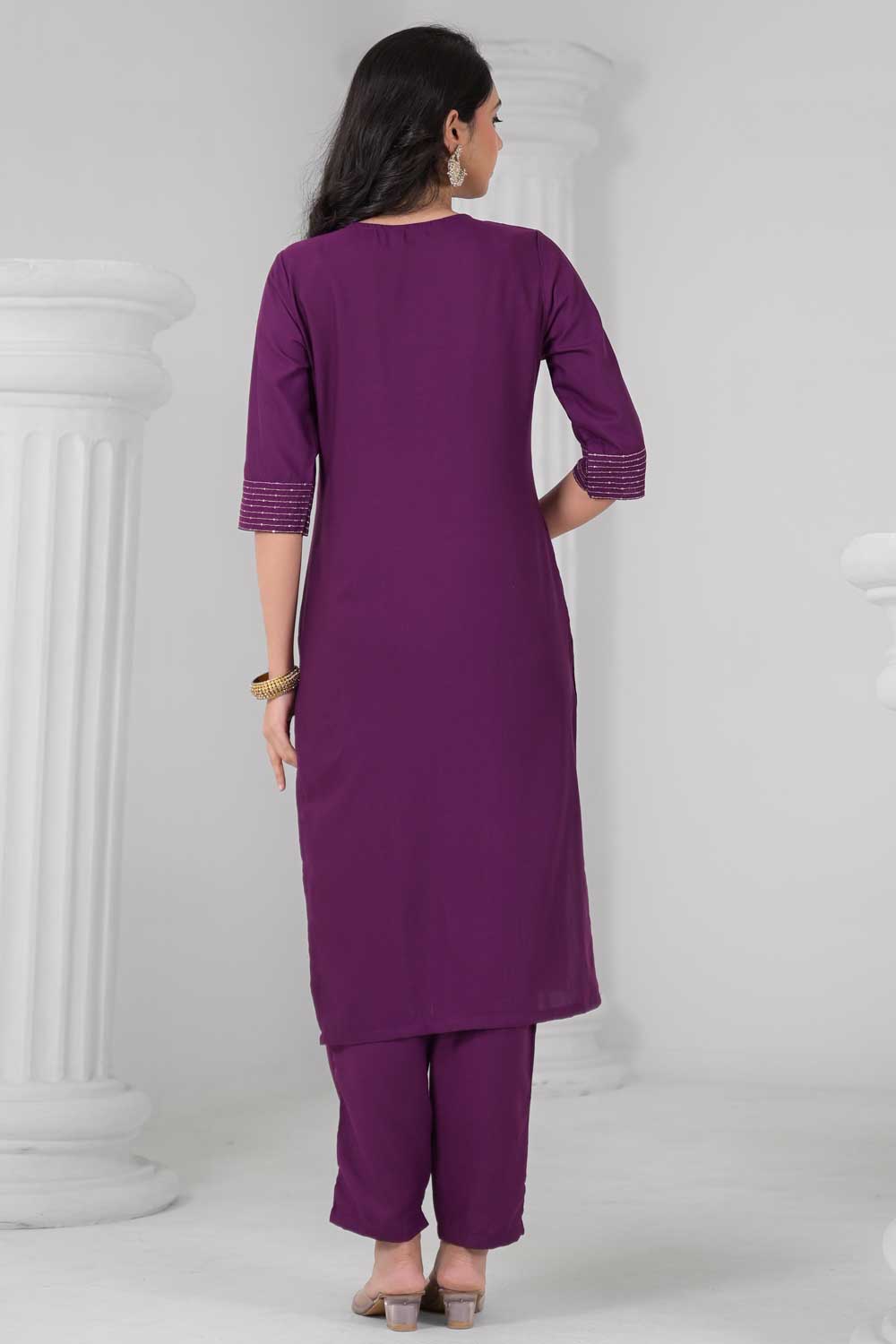Rayon Fabric Wine Color Beatific Readymade Salwar Suit | Buy Online India