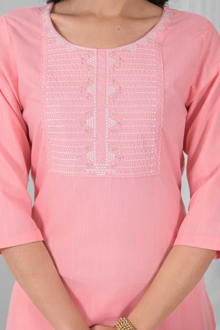 Fabulous Rayon Fabric Pink Color Readymade Salwar Suit | Buy Online India