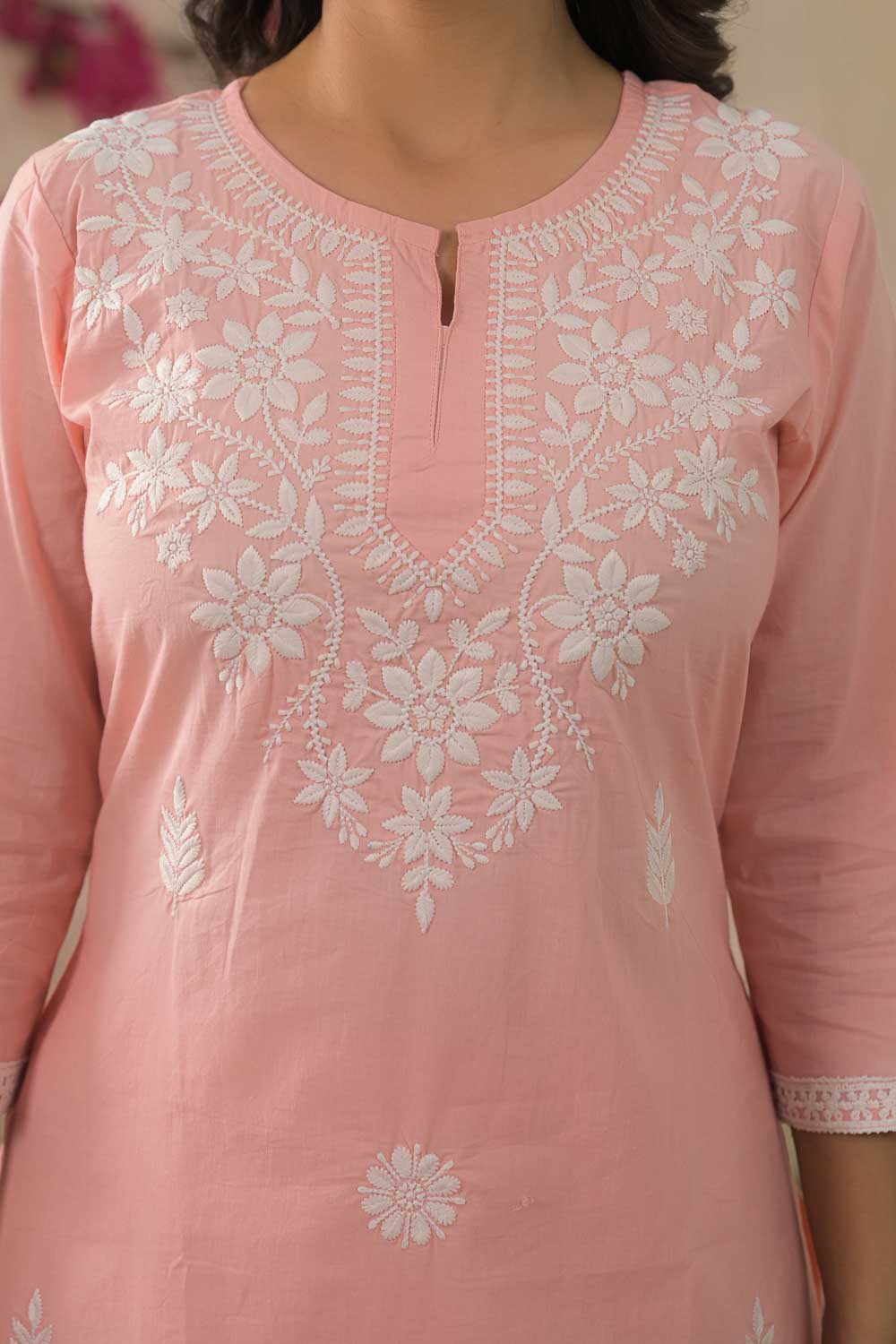 Peach Color Cotton Fabric Beautiful Readymade Salwar Suit | Buy Online India