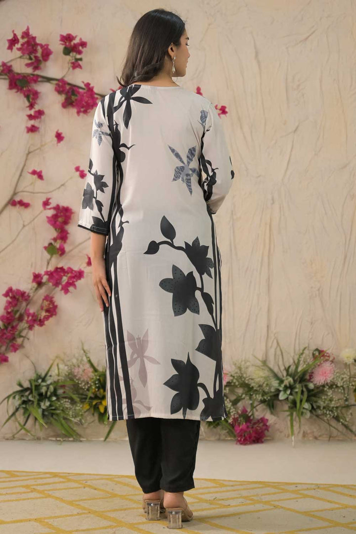 Muslin Fabric Off White Color Classic Readymade Salwar Suit | Buy Online India