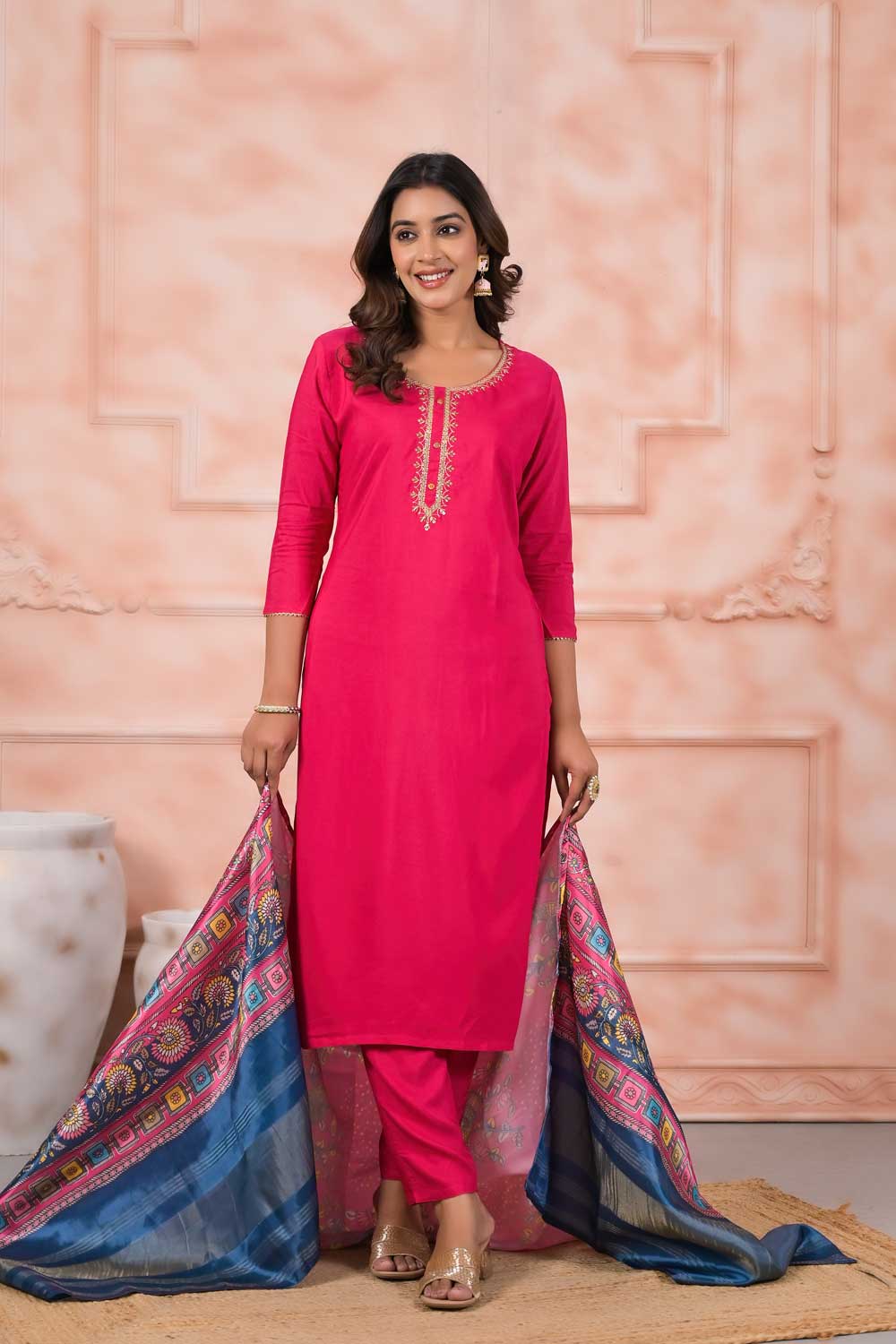 Rani Color Viscose Fabric Coveted Readymade Salwar Suit | Buy Online India