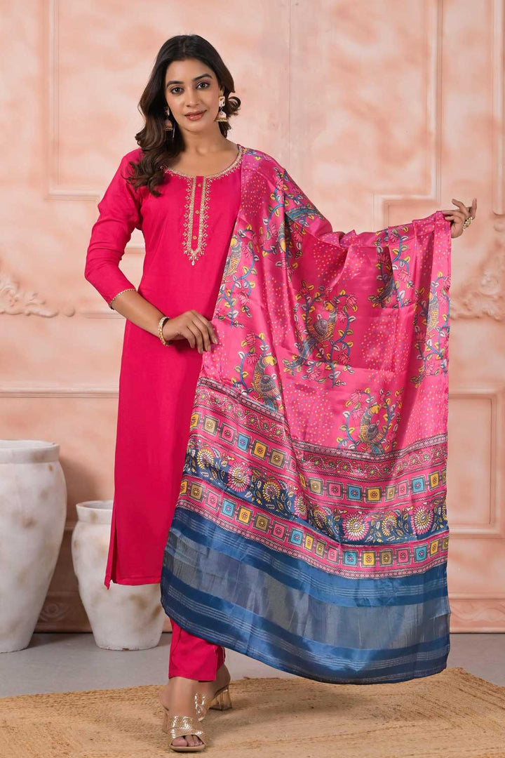 Rani Color Viscose Fabric Coveted Readymade Salwar Suit | Buy Online India