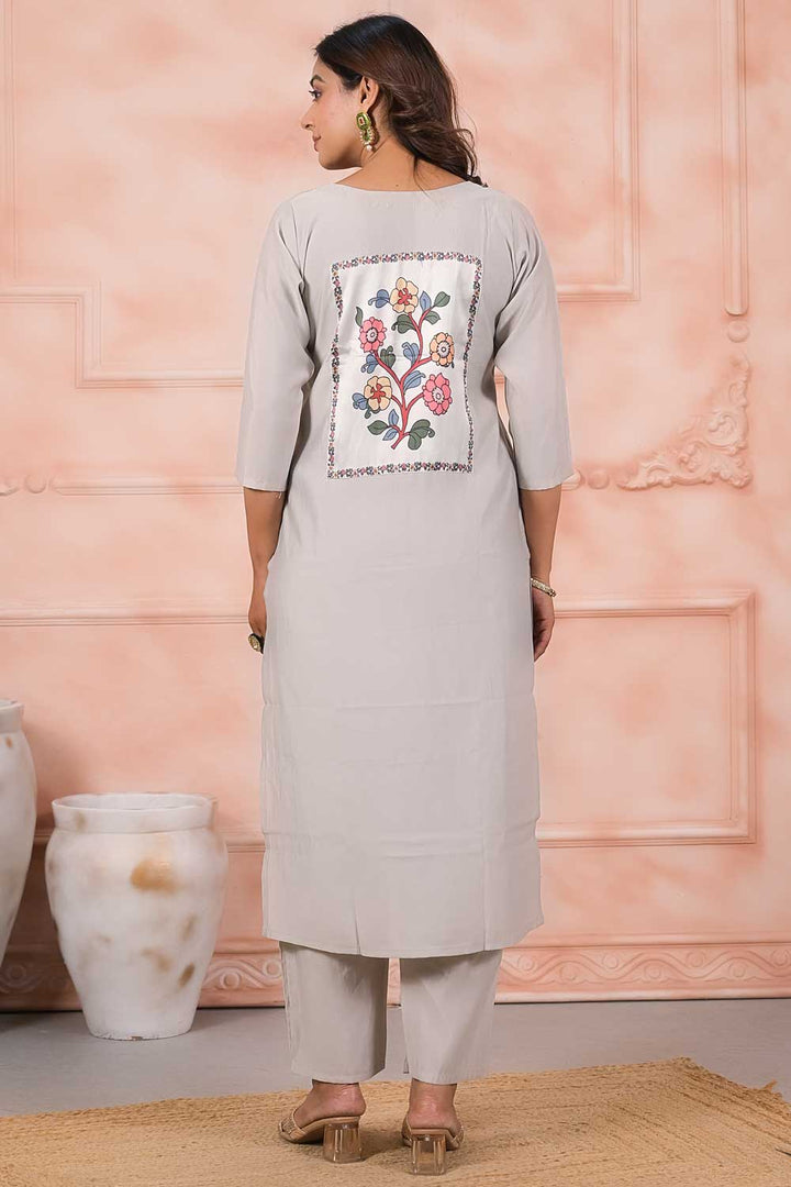 Excellent Viscose Fabric Off White Color Readymade Salwar Suit | Buy Online India