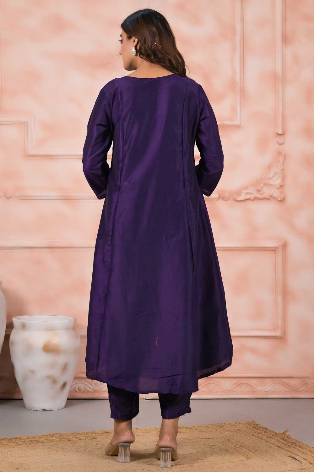 Tempting Rayon Fabric Purple Color Readymade Salwar Suit | Buy Online India