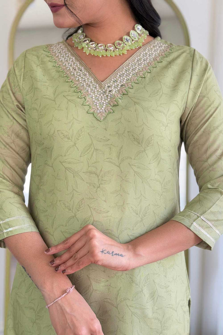 Rayon Fabric Sea Green Color Delicate Readymade Salwar Suit | Buy Online India