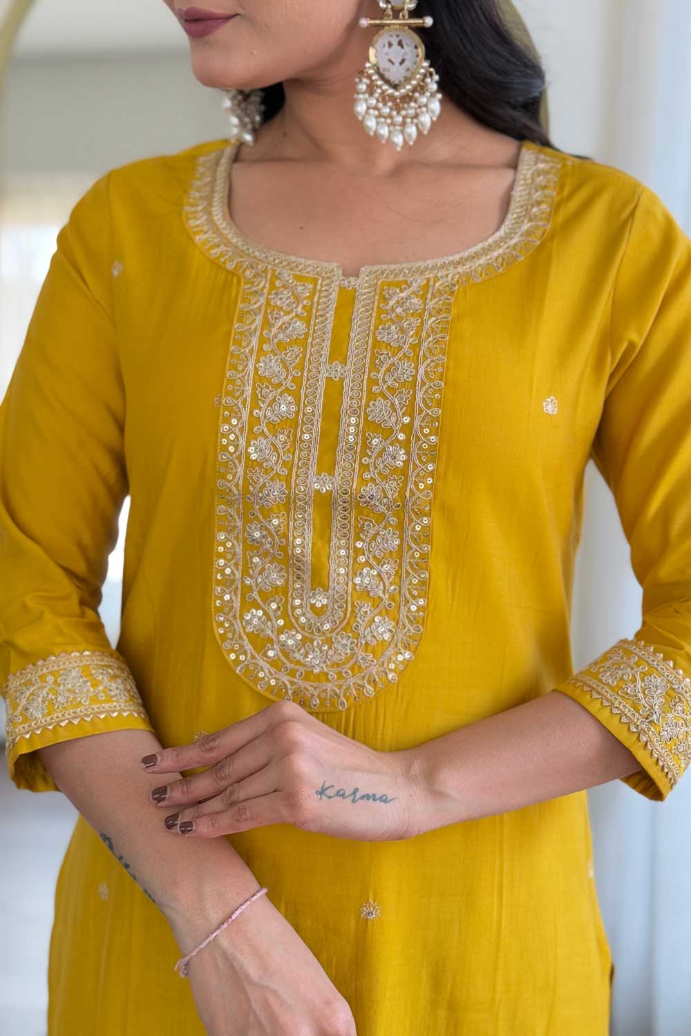 Amazing Mustard Color Viscose Fabric Readymade Salwar Suit | Buy Online India