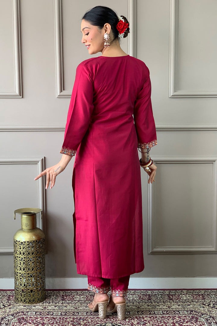 Maroon Color Viscose Fabric Stunning Readymade Salwar Suit | Buy Online India