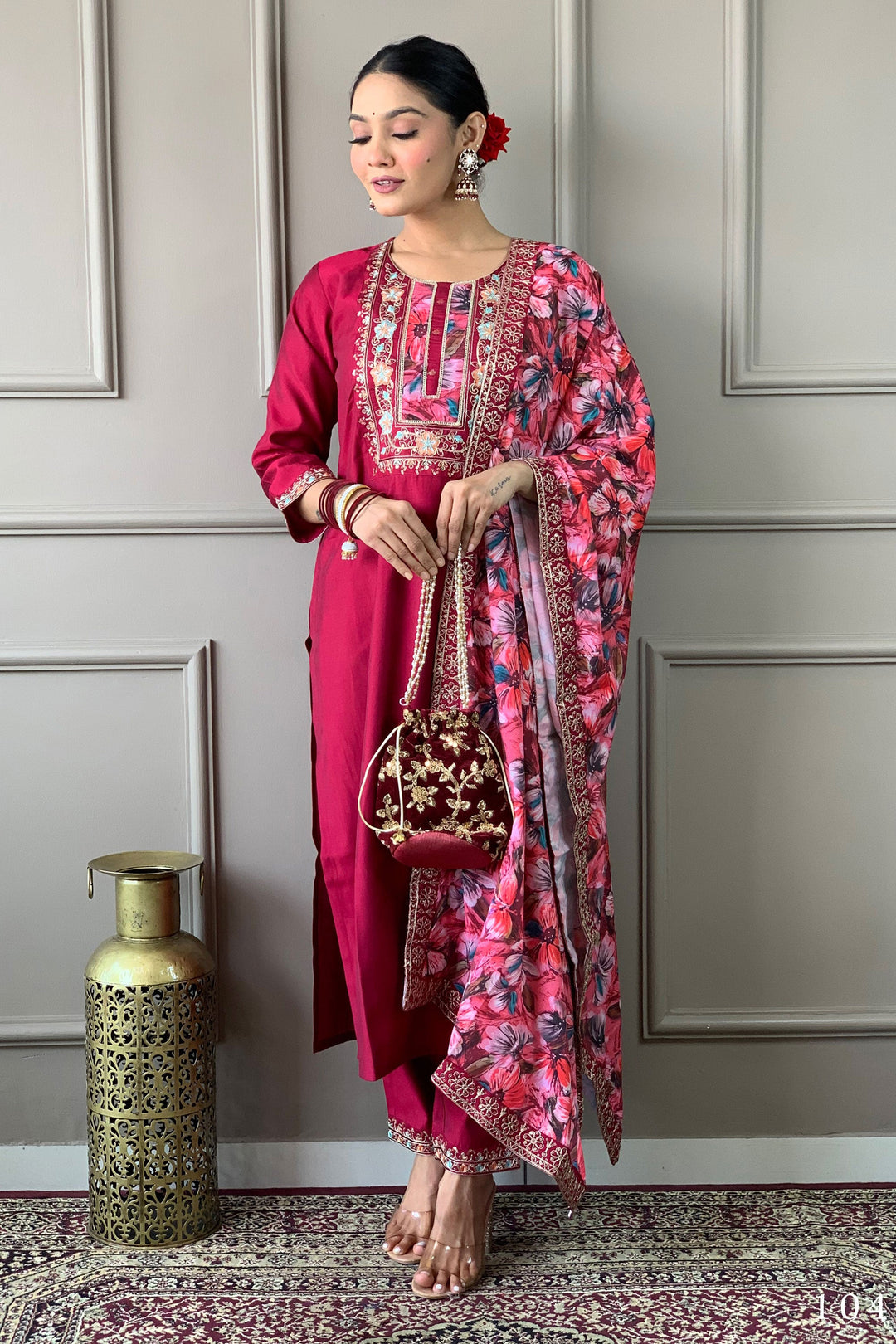 Maroon Color Viscose Fabric Stunning Readymade Salwar Suit | Buy Online India