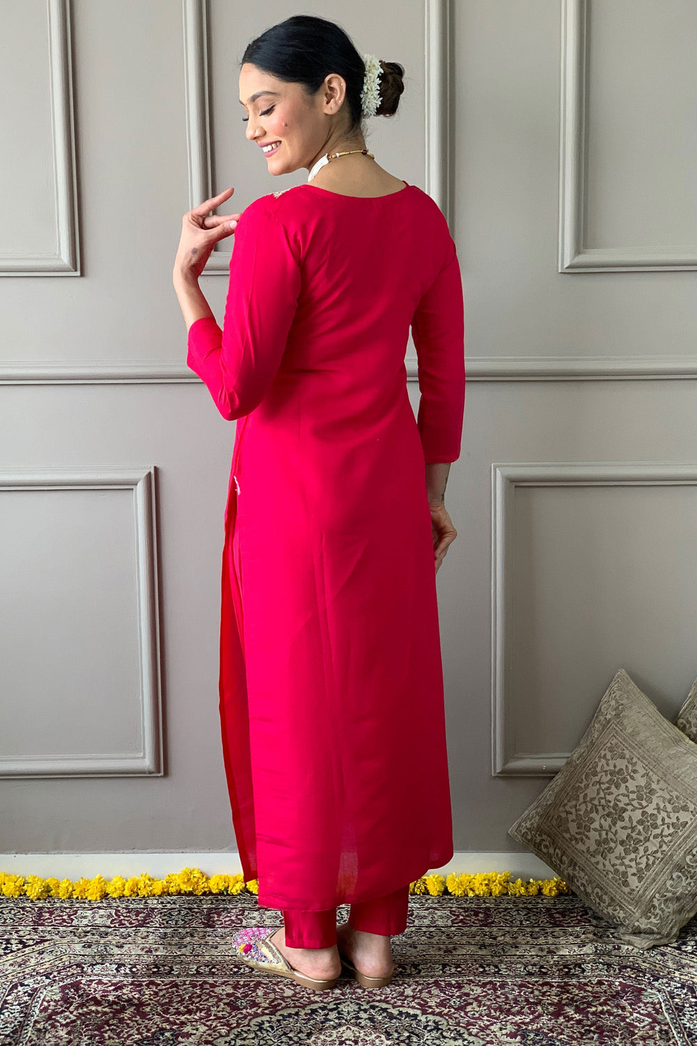 Beguiling Red Color Viscose Fabric Readymade Salwar Suit | Buy Online India